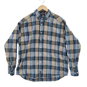 Dockers Plaid Long Sleeve Button Down Shirt Mens Size L Casual Cotton Everday